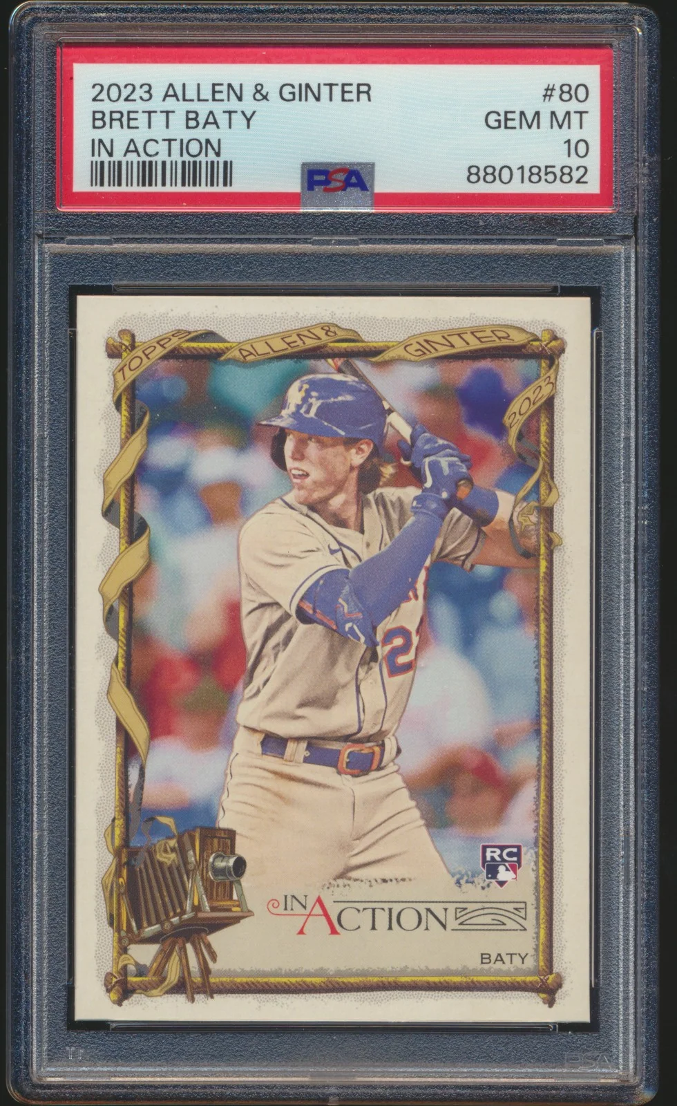 2023 Allen & Ginter Brett Baty In Action PSA 10