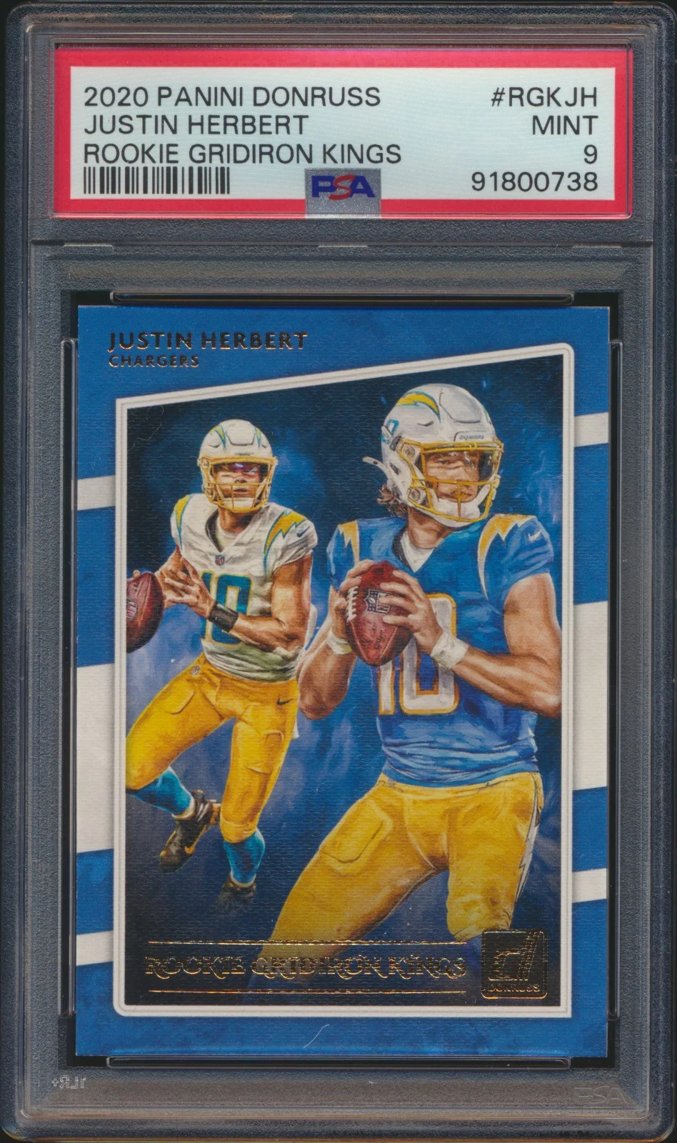 Donruss 2020 Justin Herbert Rookie Gridiron Kings PSA 9