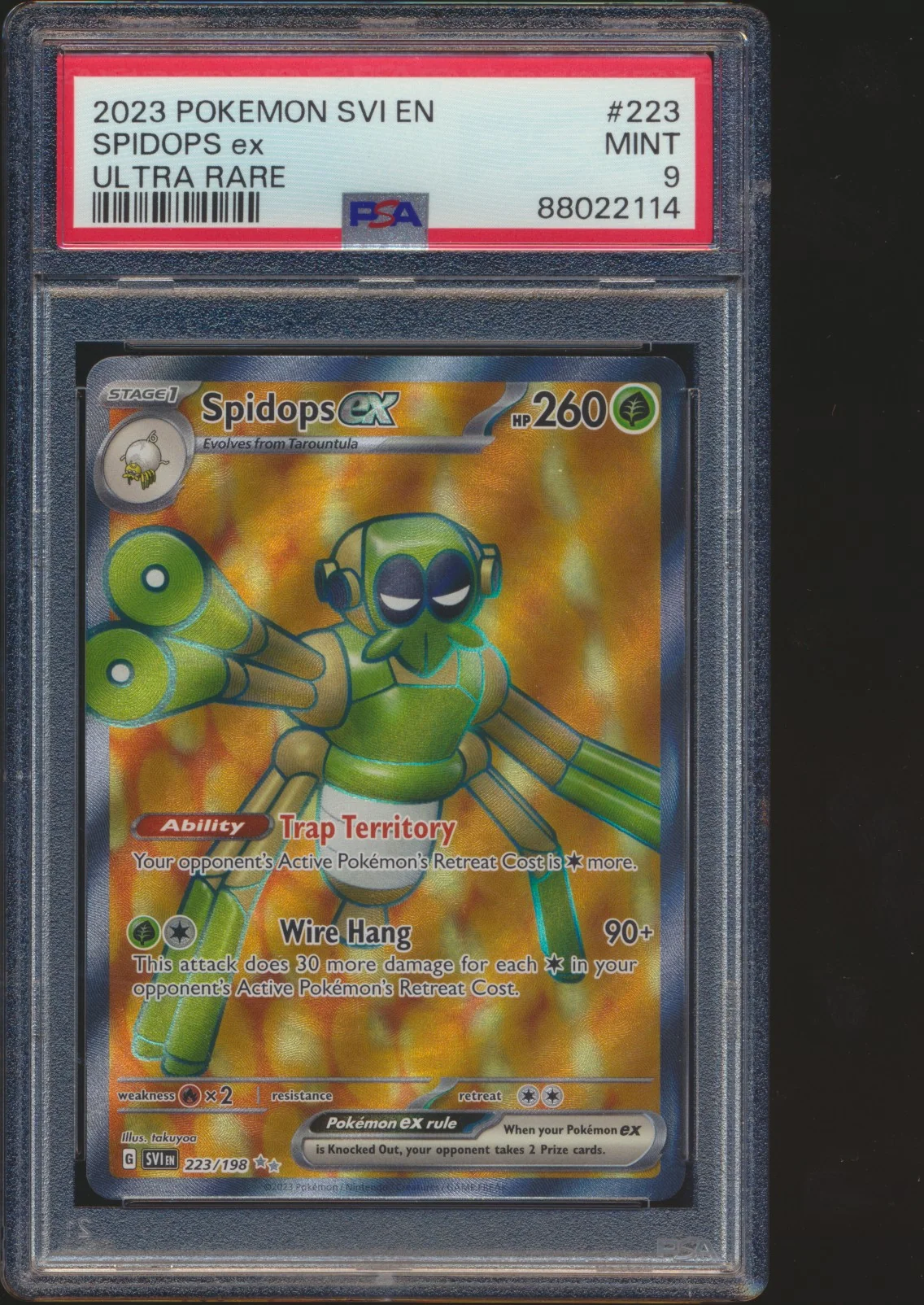 2023 Pokemon SVI EN Spidop Ex Ultra Rare 223/198 PSA 9