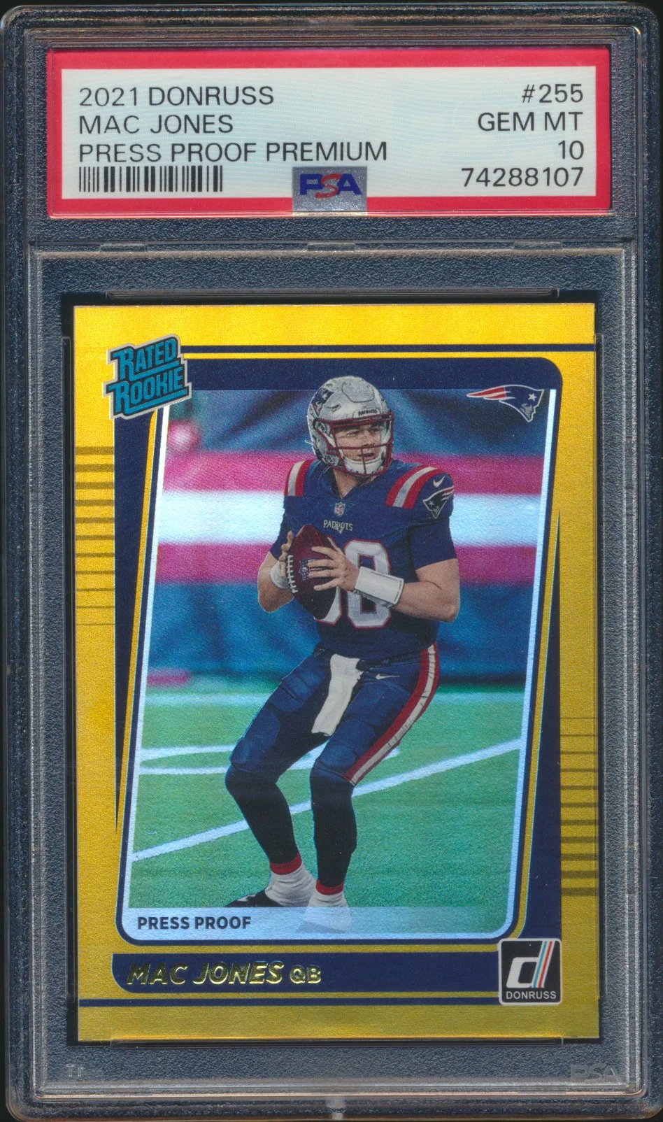 2022 Donruss Press Proof Gold Mac Jones RC PSA 10