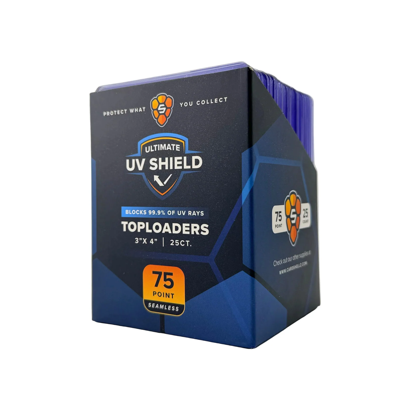 75PT 3x4 Premium Toploader - UV Shield - Blue Hint