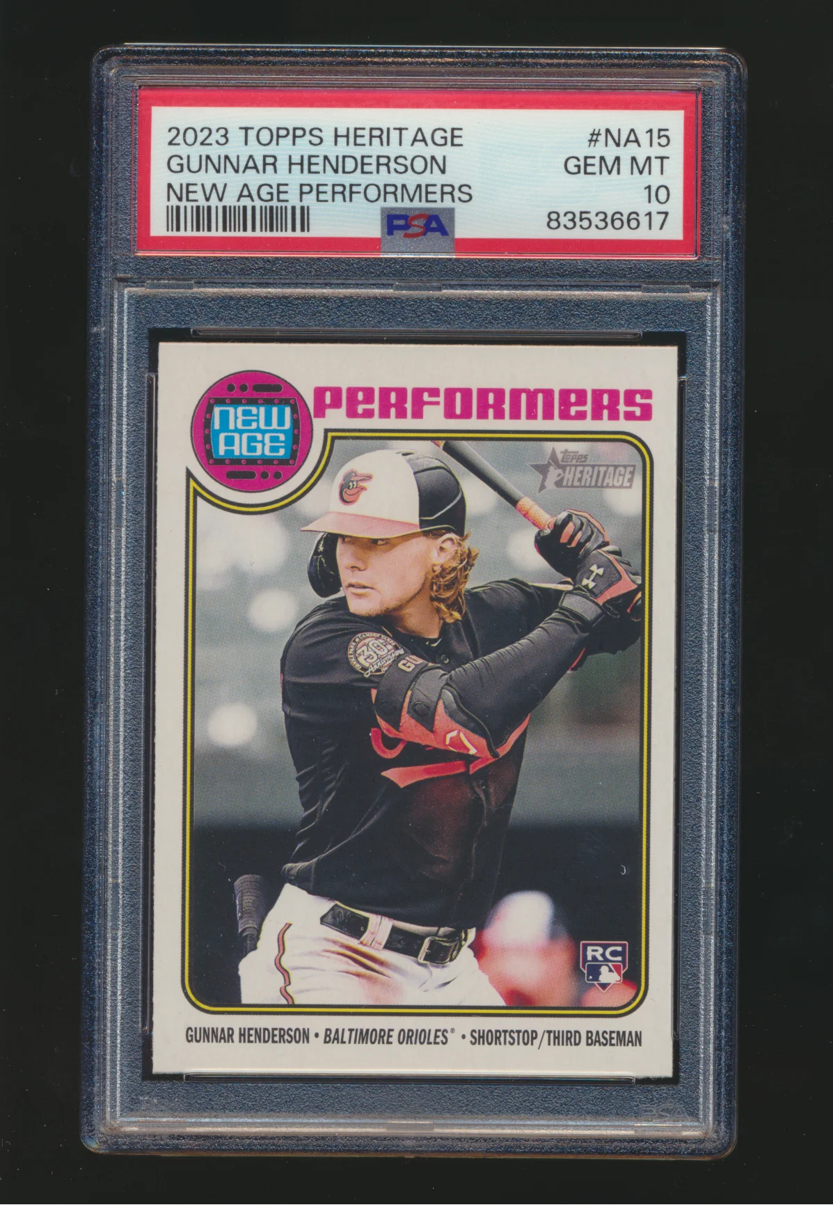 2023 Topps Heritage New Age Gunnar Henderson RC PSA 10