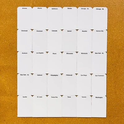 Trading Card Dividers 4.4"x3" - Baseball Cities